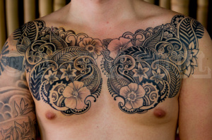 Mehindi Kiwi Style Chest Tattoo